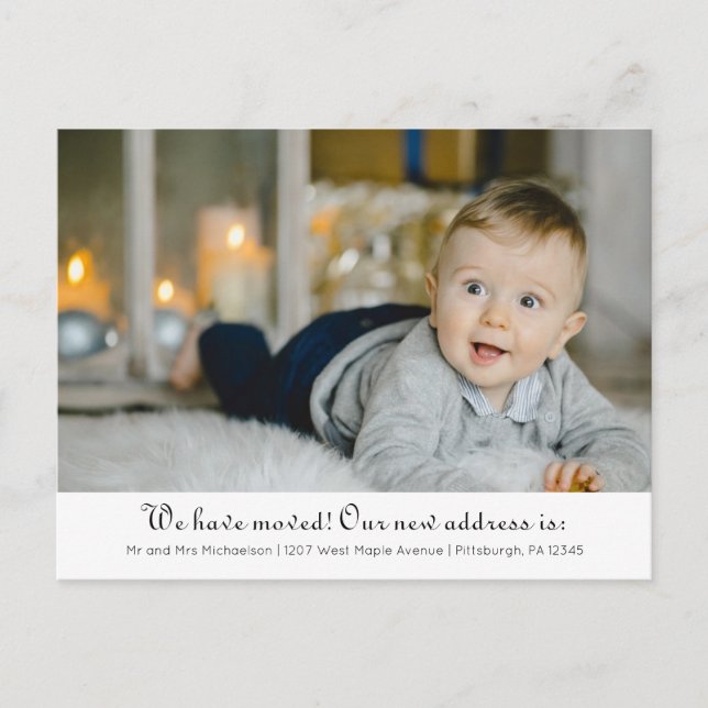 Carte Postale Faire-part Changement d'adresse Photo classique avec message (Devant)