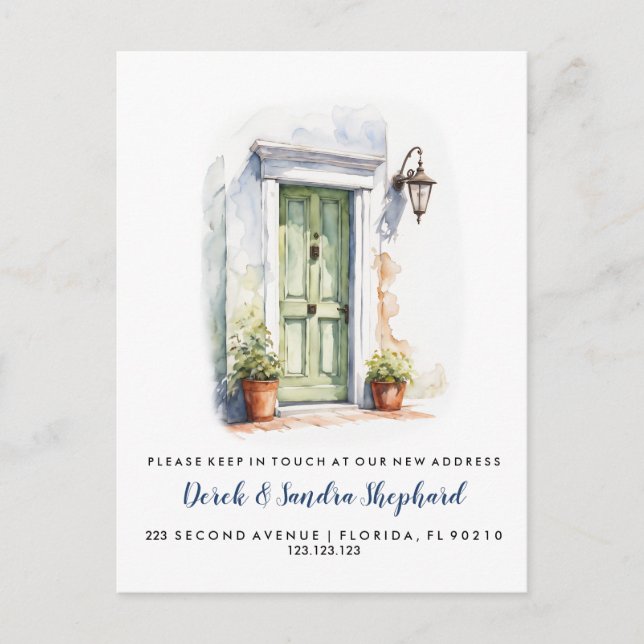 Carte Postale Faire-part Changement d'adresse que nous avons déplacé porte  (Devant)