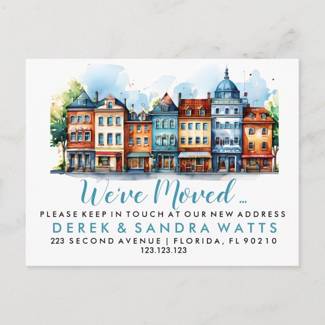 Carte Postale Faire-part Changement d'adresse que nous avons déplacé rue (Devant)