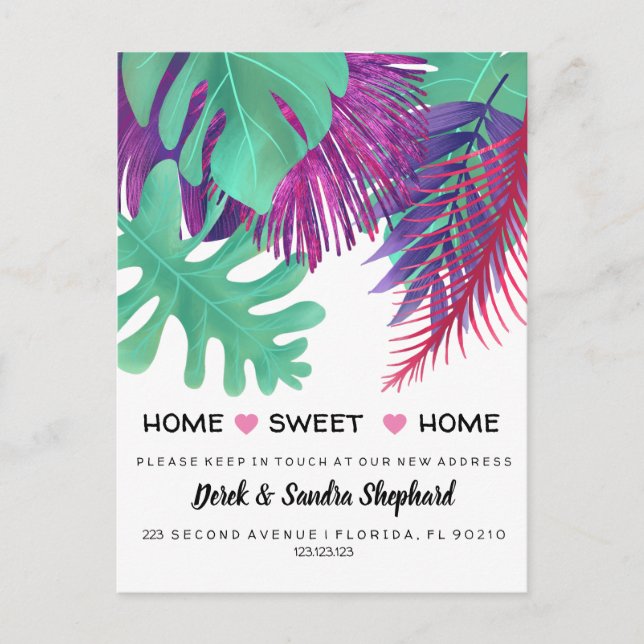 Carte Postale Faire-part Changement d'adresse que nous avons déplacé tropic (Devant)
