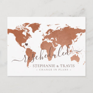 Carte Postale Faire-part Changement dans les plans reportés Mariage de dest