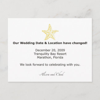 Carte Postale Faire-part Changement de date pour Alison