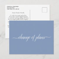 Changement de plans Mariage Annulé Reporté Bleu