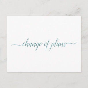 Carte Postale Faire-part Changement de plans Mariage reporté Turquoise sur 