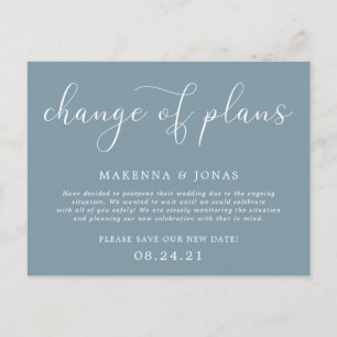 Carte Postale Faire-part Changement de plans Report du mariage