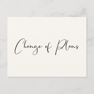 Carte Postale Faire-part Changement de report de mariage Changement de plan