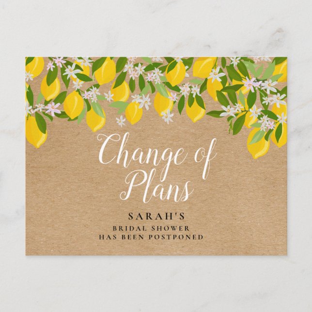 Carte Postale Faire-part Changement Rustique de Plans Lemons Enterrement de (Devant)