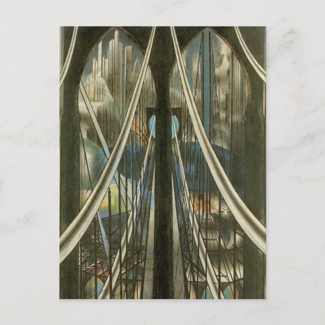 Carte Postale Faire-part Changement vintage d'adresse Brooklyn Bridge New Y (Devant)