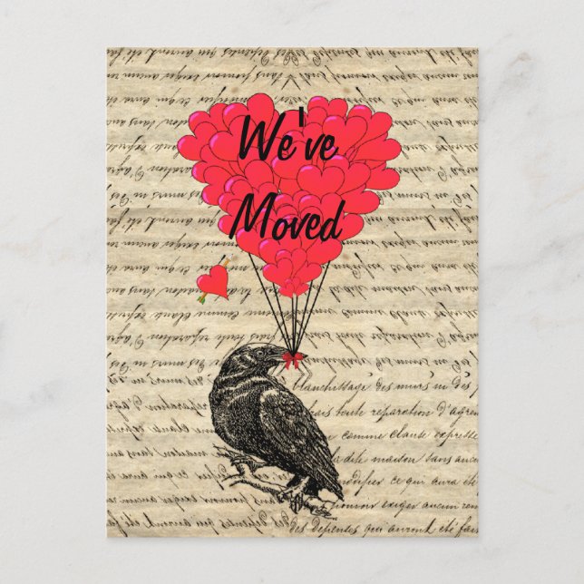 Carte Postale Faire-part Changer d'adresse entre corneille (Devant)