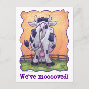 Carte Postale Faire-part Changer d'adresse pour la vache mignonne