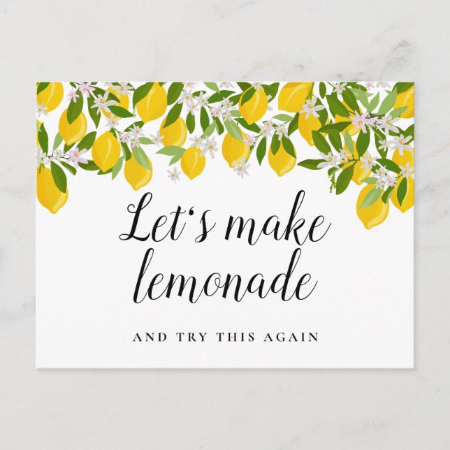 Carte Postale Faire-part Changer la date reportée événement annulé citrons (Devant)