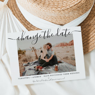Carte Postale Faire-part Changer la date typographie chic moderne photo