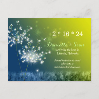 Carte Postale Faire-part Chanson de Pissenlits Mariage Épargnez la Date