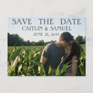 Carte Postale Faire-part Charbon simple Enregistrer la date
