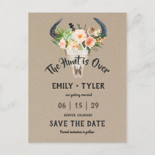 Carte Postale Faire-part Chasse rustique à l'antilope florale est terminée 