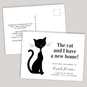 Carte Postale Faire-part Chat Nous avons déplacé une nouvelle adresse