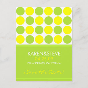 Carte Postale Faire-part Chaux et Jaune Enregistrer les dates