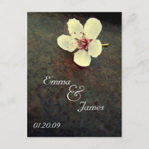 Carte Postale Faire-part Cherry Blossom Enregistrer la date Vintage rouille