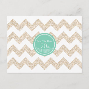 Carte Postale Faire-part Chevron 70e anniversaire Enregistrer la date Chois
