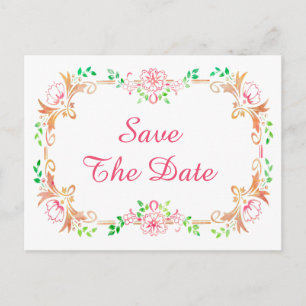 Carte Postale Faire-part Chic aquarelle florale pour les 20 ans d'anniversa