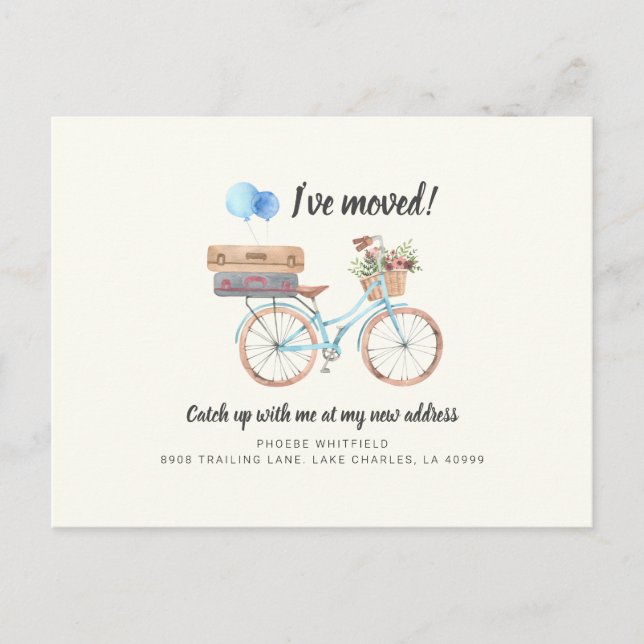 Carte Postale Faire-part Chic Changement d'adresse Déplacement (Devant)