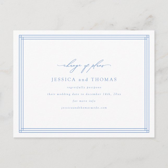 Carte Postale Faire-part Chic faire fenêtre mariage report modifier la date (Devant)