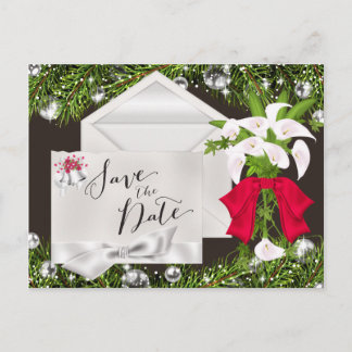 Carte Postale Faire-part Chic Noël Enregistrer la date