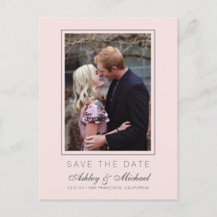 Carte Postale Faire-part Chic Pastel rose Enregistrer la date Fiançailles P