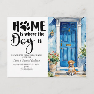 Carte Postale Faire-part chien animal de compagnie bouge! nouvelle adresse