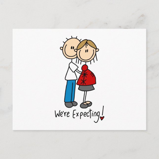 Carte Postale Faire-part Chiffre de bâton attendu (Devant)