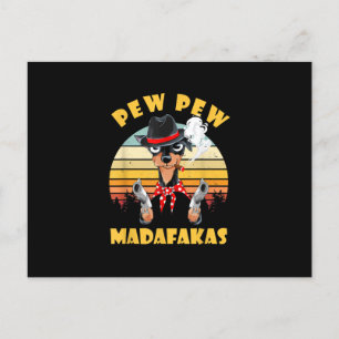 Carte Postale Faire-part chihuahua pew pew madafakas drôle amoureux de chih