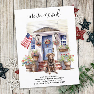 Carte Postale Faire-part Chocolat Labrador Patriotique Custom Chig Moving