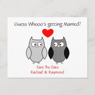 Carte Postale Faire-part Chouettes mignonnes Mariage personnalisé Enregistr
