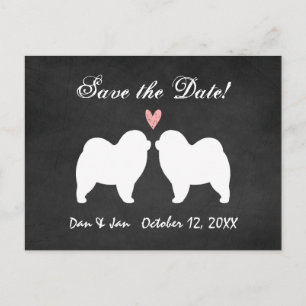 Carte Postale Faire-part Chow Chow (Rough) Mariage Enregistrer la date
