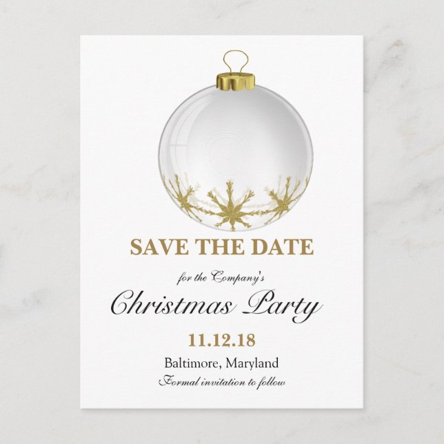 Carte Postale Faire-part Christmas Ball Star Christmas Party Save the Date (Devant)