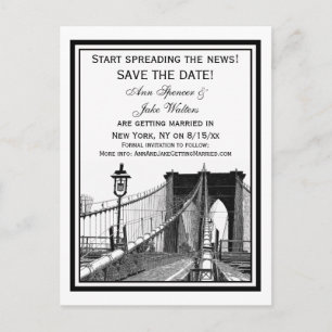 Carte Postale Faire-part Ciel de New York Pont de Brooklyn #2 Sauvegarder l