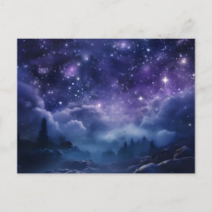 Carte Postale Faire-part Ciel nocturne de la forêt cosmique
