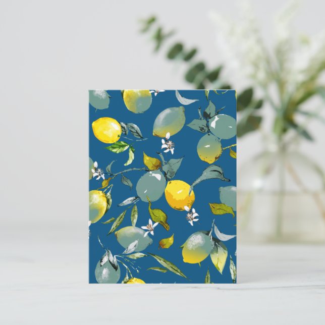 Carte Postale Faire-part citrons aquarelle 28 (Debout devant)