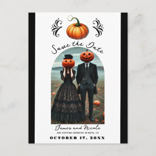 Carte Postale Faire-part Citrouille orange Halloween automne Photo Enregist