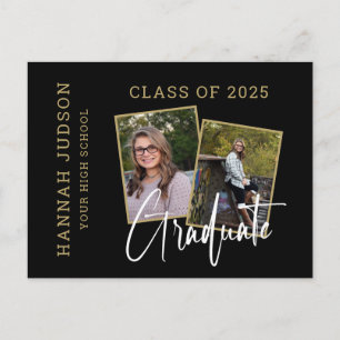 Carte Postale Faire-part Classe de 2025 Script Photo Remise des diplômes