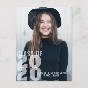 Carte Postale Faire-part Classe de 20XX Moderne Photo Graduation