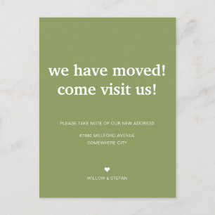 Carte Postale Faire-part Classic Minimaliste Sage Green Nous avons déménagé