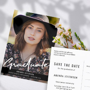 Carte Postale Faire-part Classy elegant save the date graduation photo