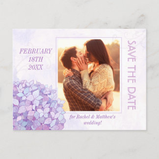 Carte Postale Faire-part Classy Hydrangea Mariage Photo Enregistrer la date