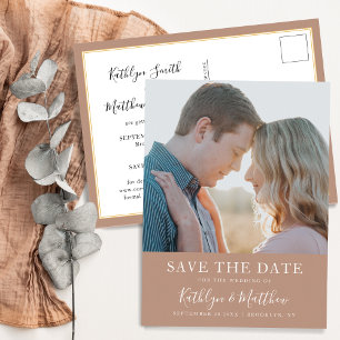 Carte Postale Faire-part Clay Moderne Typographie Minimaliste Mariage photo