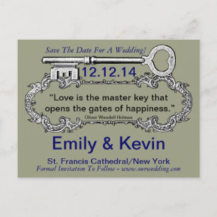 Carte Postale Faire-part Clé de mon coeur