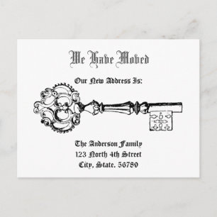 Carte Postale Faire-part Clé d'époque victorienne vintage Nouvelle Maison