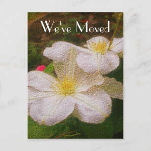 Carte Postale Faire-part Clématite Nouvelle Adresse Art Floral