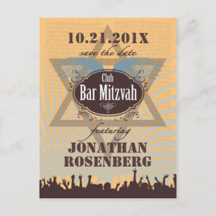 Carte Postale Faire-part Club Bar Mitzvah Enregistrez la date