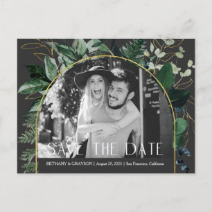 Carte Postale Faire-part Code QR, Stylish Modern Botanique photo enregistre